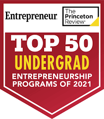 Princeton Review Top 50 Undergrad Entrepreneurship Programs of 2020