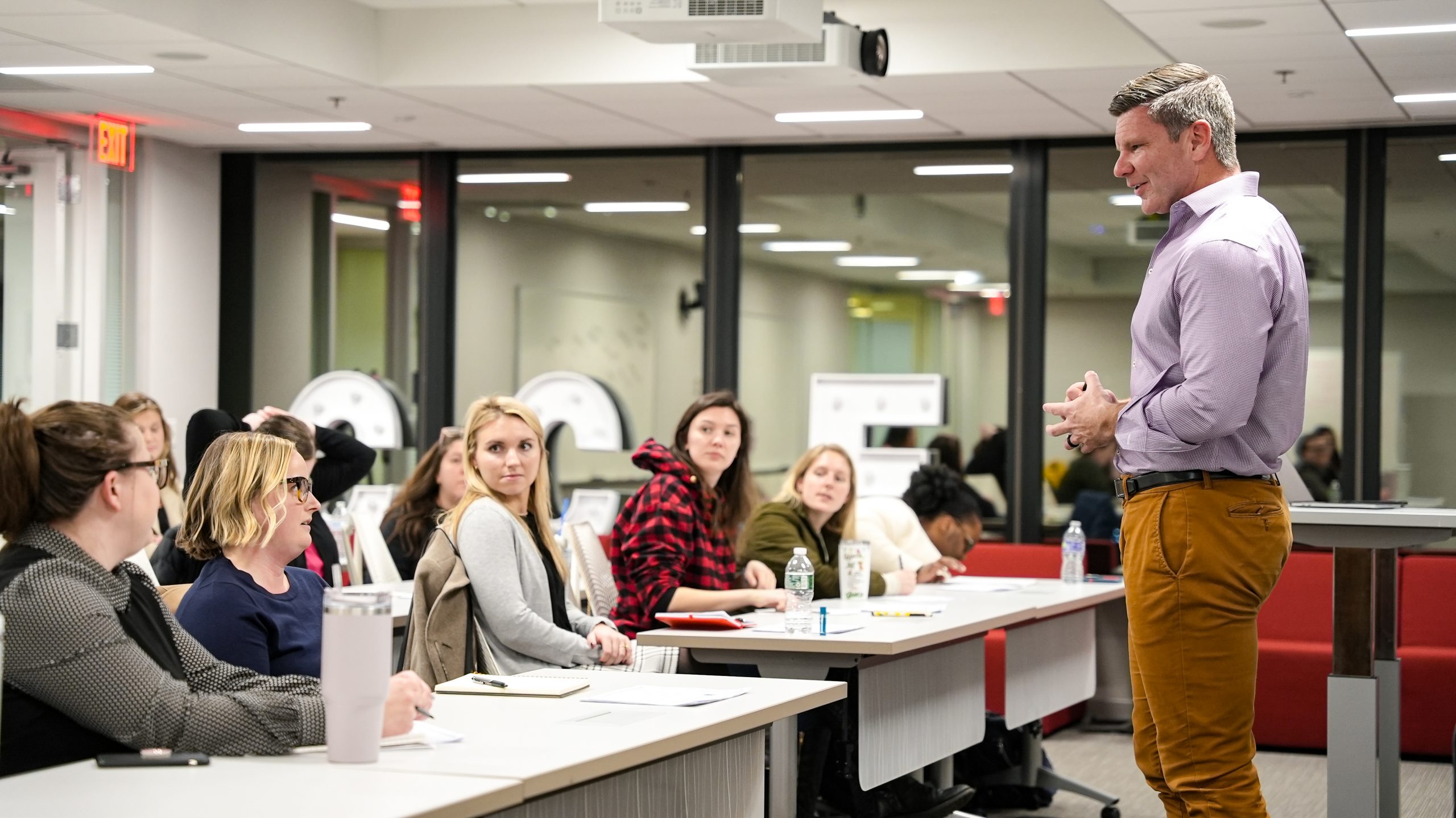 Rory McGloin teaching a group of people during an ELP session